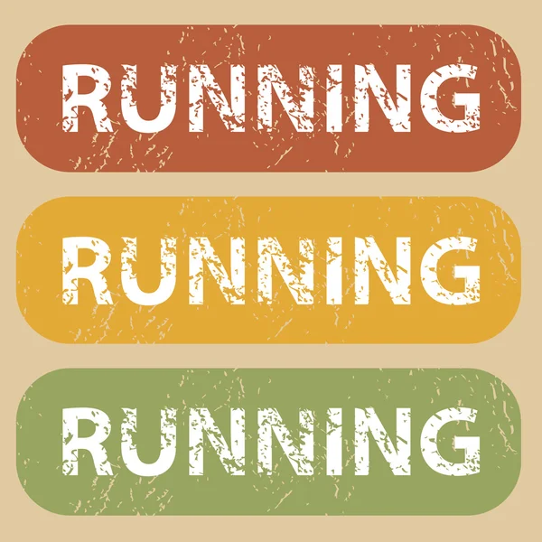 Ensemble de timbres Vintage RUNNING — Image vectorielle