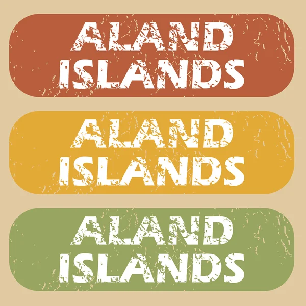 Винтажная марка Аландских островов — стоковый вектор