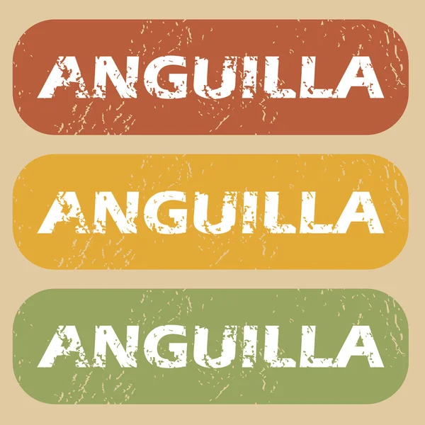 Anguilla Vintage pieczęć zestaw — Wektor stockowy