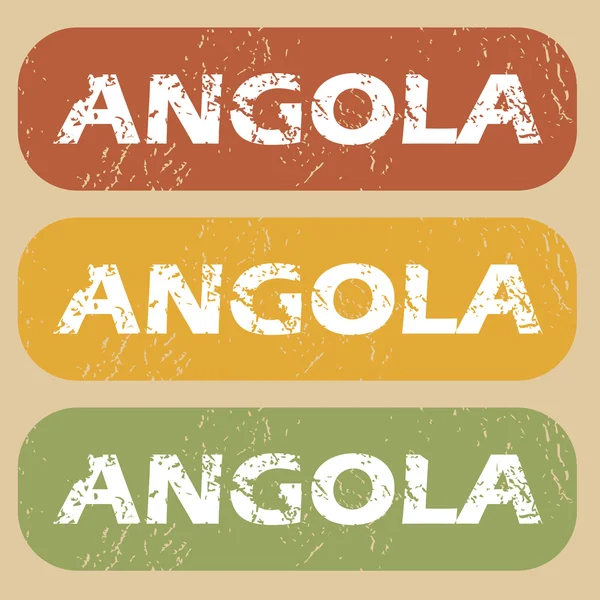 Vintage Angola stämpel set — Stock vektor