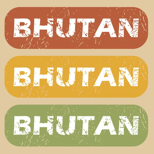 Vintage Set de timbre Bhutan — Vector de stoc