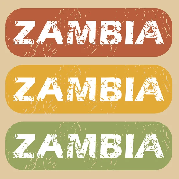 Jahrgang Sambia Briefmarkensatz — Stockvektor
