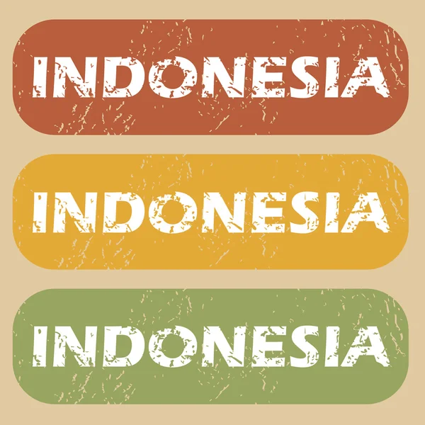 Set cap Indonesia vintage - Stok Vektor