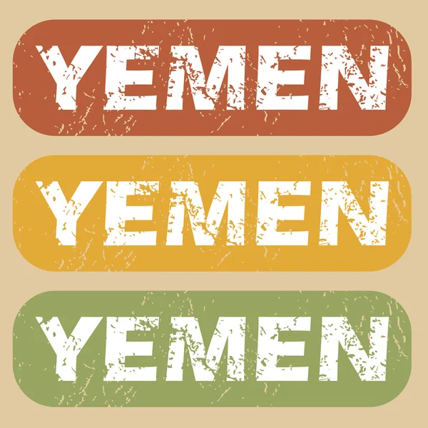 Vintage Jemen stempel set — Stockvector
