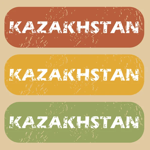 Vintage Kazakstan stämpel set — Stock vektor