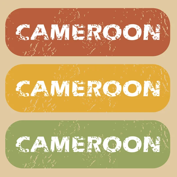 Vintage Camerun timbro set — Vettoriale Stock