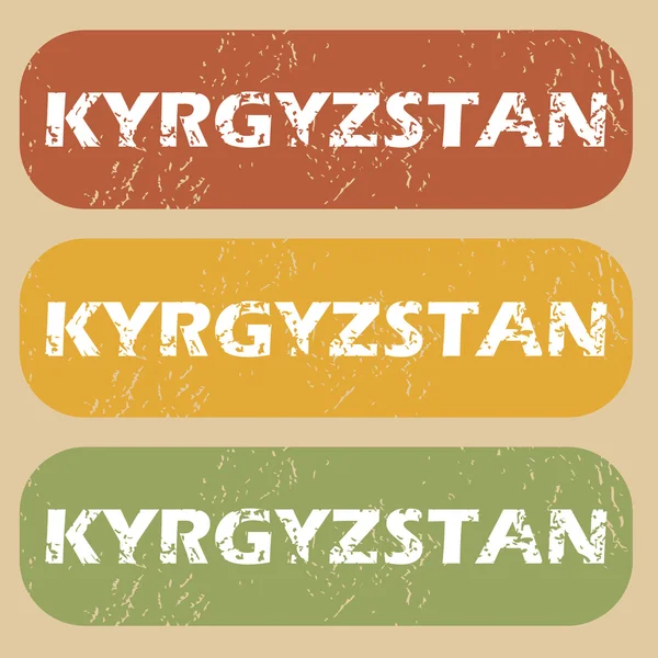 Vintage Kirgizistan stämpel set — Stock vektor