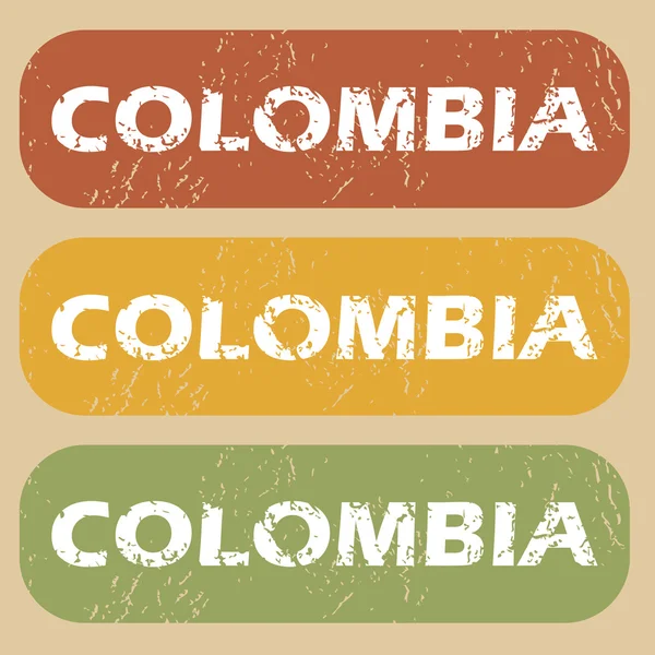 Vintage Colombia stempel set — Stockvector