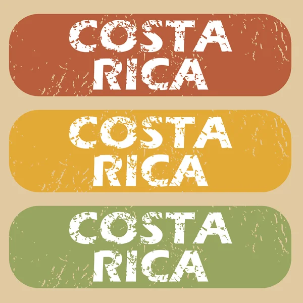 Costa Rica Vintage pieczęć zestaw — Wektor stockowy