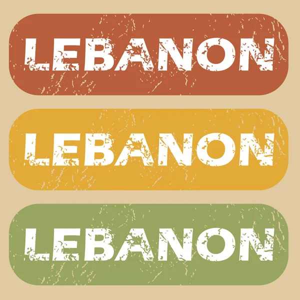 Vintage Lebanon stamp set — Stock Vector