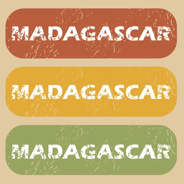 Vintage Madagascar sello conjunto — Archivo Imágenes Vectoriales