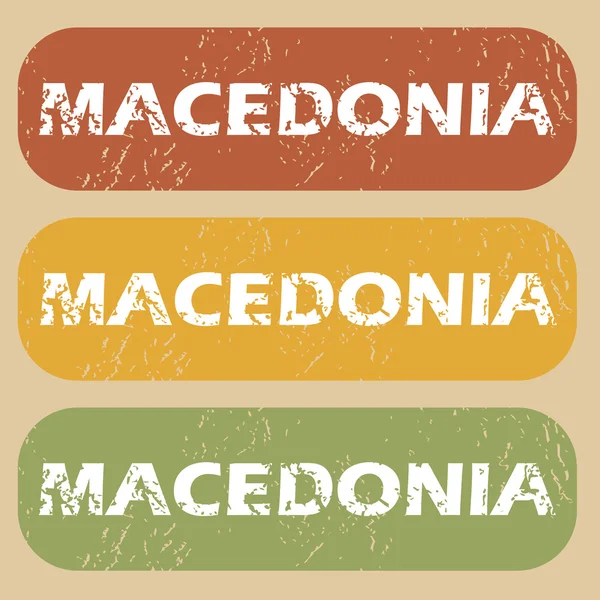 Jahrgang Mazedonien Marke Satz — Stockvektor