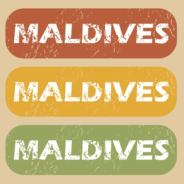 Vintage Maldiven stempel set — Stockvector