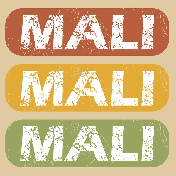 Set de sellos Vintage Mali — Archivo Imágenes Vectoriales