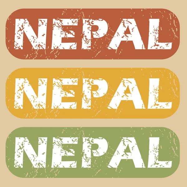 Vintage Nepal stämpel set — Stock vektor