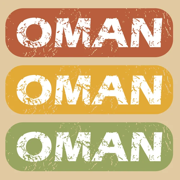 Ensemble de timbres vintage Oman — Image vectorielle