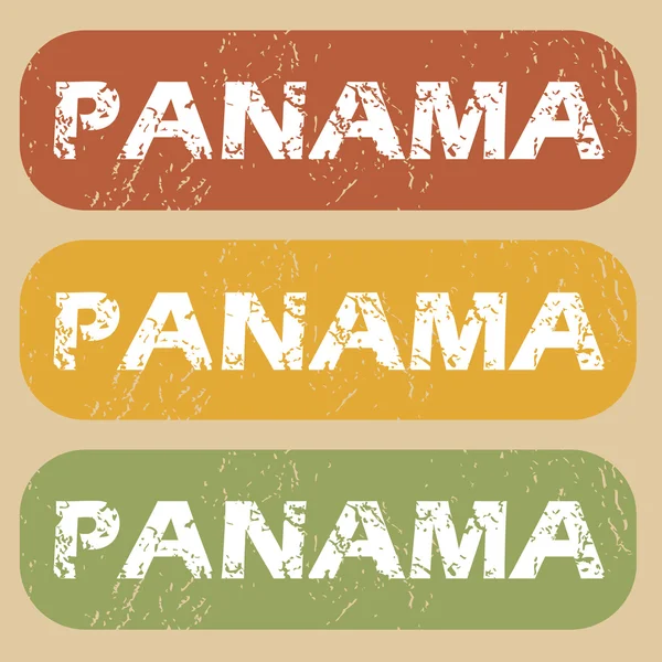 Set de sellos Vintage Panamá — Archivo Imágenes Vectoriales