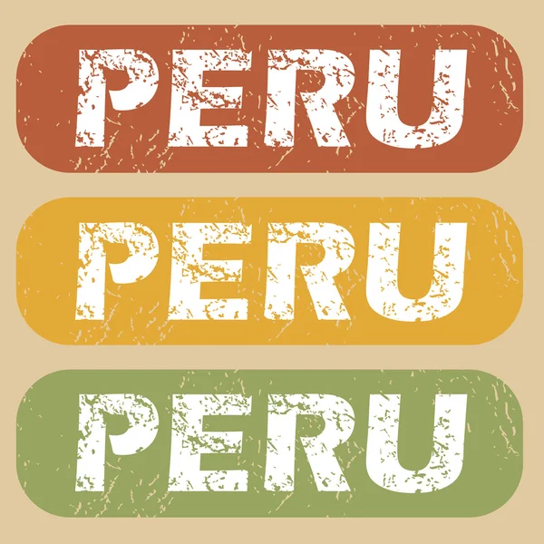 Vintage Peru stamp set — Stock Vector