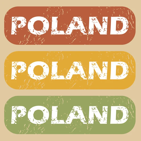 Vintage Poland stamp set — Stock Vector