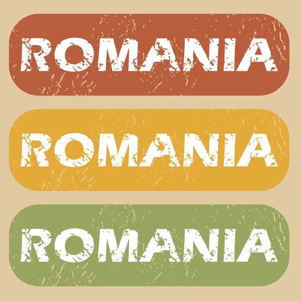 Set de sellos Vintage Rumania — Archivo Imágenes Vectoriales