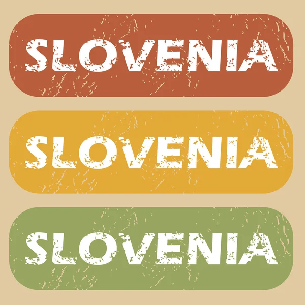 Винтажная марка Словении — стоковый вектор