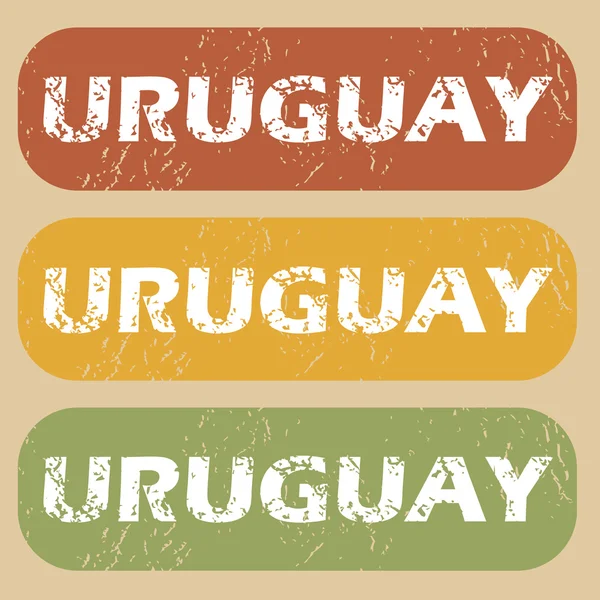 Set de sellos Vintage Uruguay — Archivo Imágenes Vectoriales