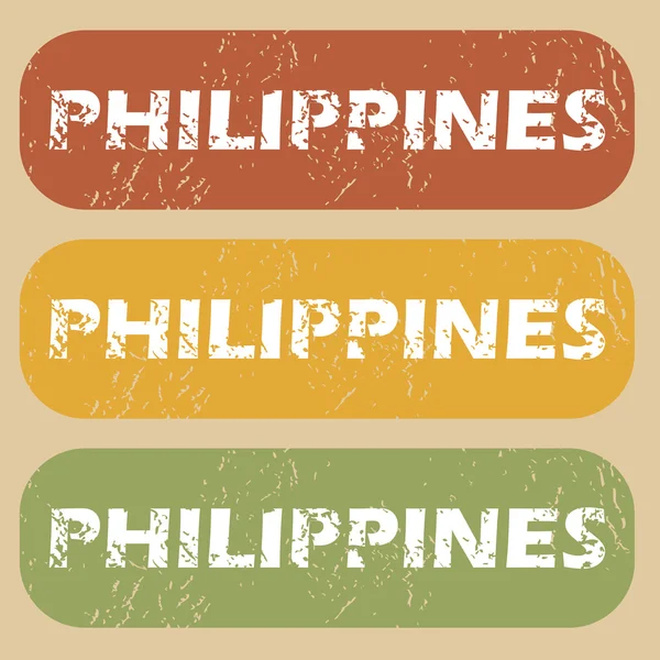 Vintage Philippines stamp set — Stock Vector