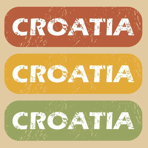 Ensemble de timbres Vintage Croatie — Image vectorielle