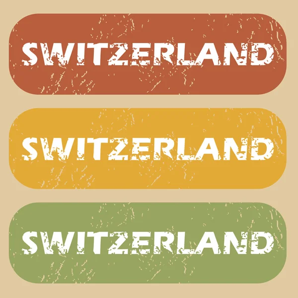 Set de sellos Vintage Suiza — Vector de stock