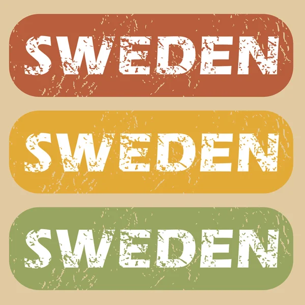 Vintage Sweden stamp set — Stock Vector