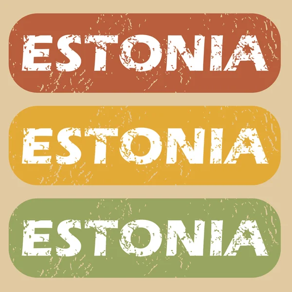 Винтажная марка Эстонии — стоковый вектор
