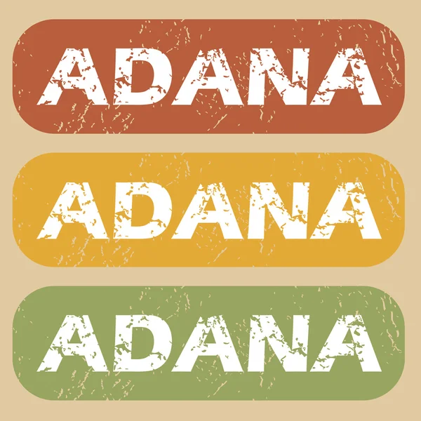 Vintage Adana stamp set — Stock Vector