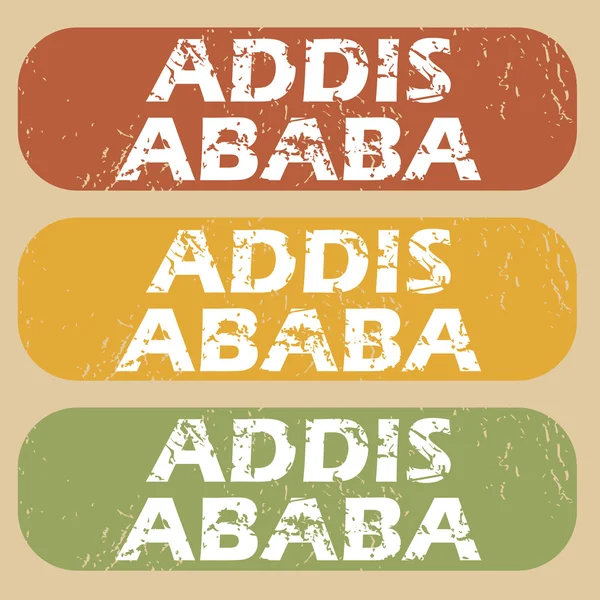 Set de timbre vintage Addis Ababa — Vector de stoc