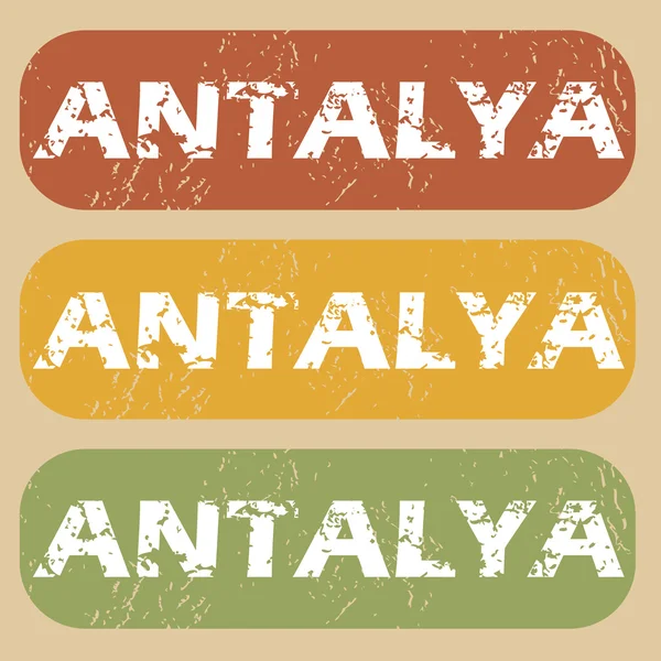 Set de sellos Vintage Antalya — Archivo Imágenes Vectoriales