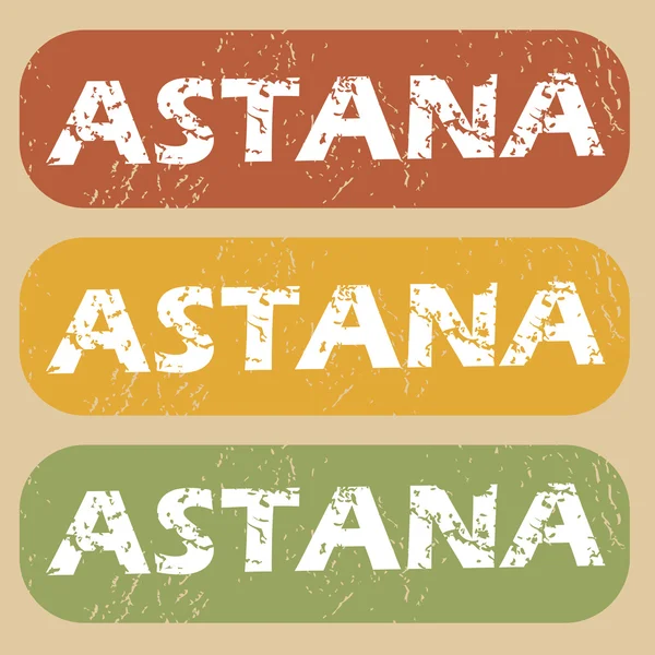 Set de sellos Astana Vintage — Archivo Imágenes Vectoriales