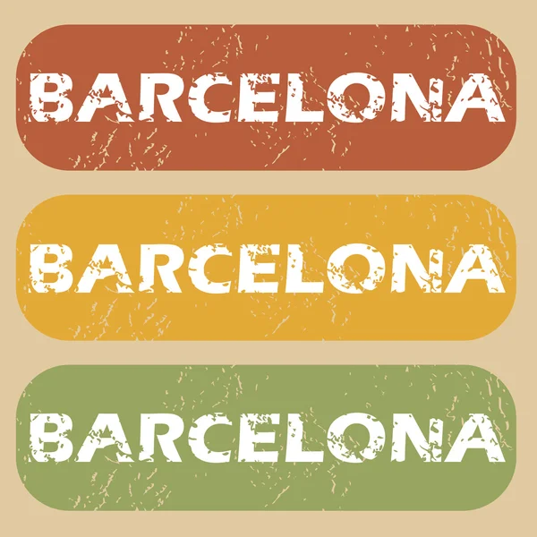 Ensemble de timbres vintage Barcelone — Image vectorielle