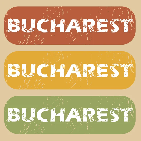 Set de sellos Vintage Bucarest — Vector de stock