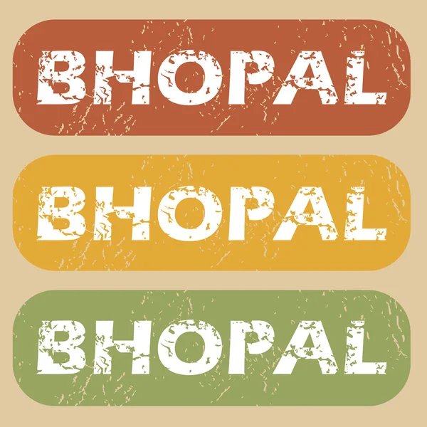 Set de sellos Bhopal Vintage — Archivo Imágenes Vectoriales
