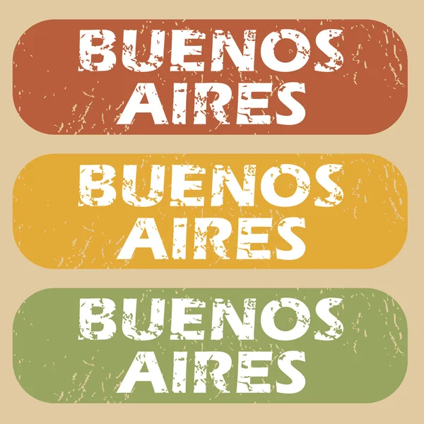 Vintage Buenos Aires stamp set — Stock Vector