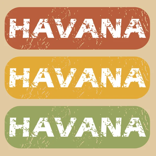 Vintage Havana stamp set — Stock Vector