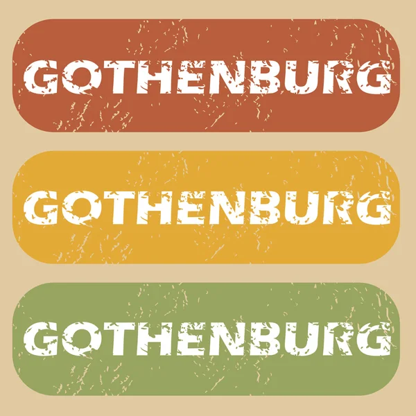 Jahrgang Göteborg Briefmarkensatz — Stockvektor