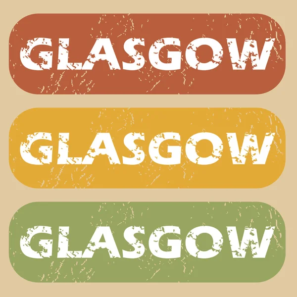 Set de sellos Vintage Glasgow — Vector de stock