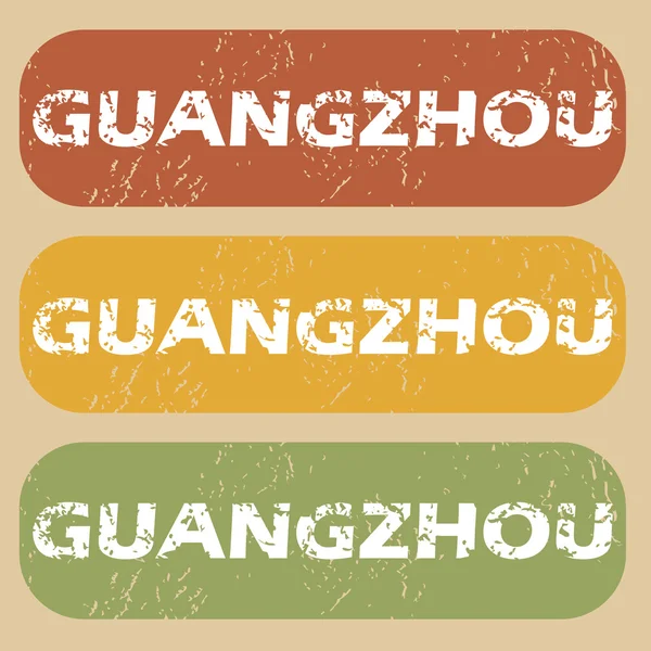 Vintage Guangzhou stamp set — Stock Vector