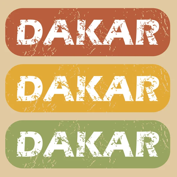 Conjunto sello Vintage Dakar — Archivo Imágenes Vectoriales