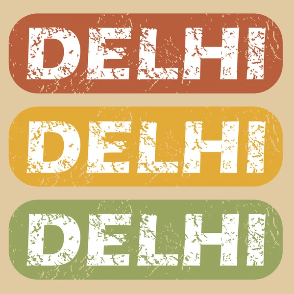 Vintage Delhi sello conjunto — Vector de stock