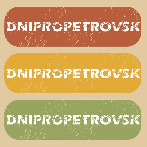 Vintage Dnipropetrowsk Briefmarkensatz — Stockvektor