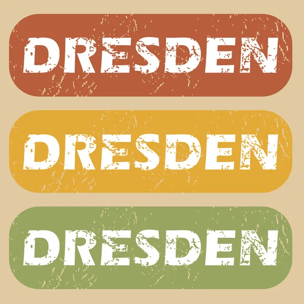 Vintage Dresden stamp set — Stock Vector