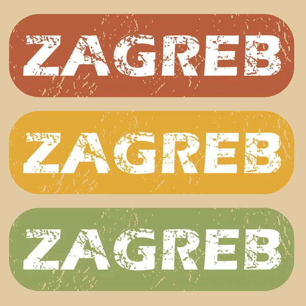 Ensemble de timbres Vintage Zagreb — Image vectorielle