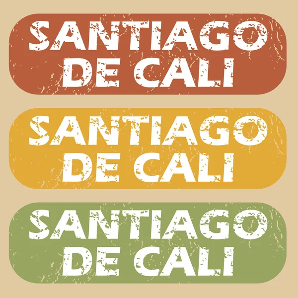 ビンテージ Santiago De カリ スタンプ — ストックベクタ