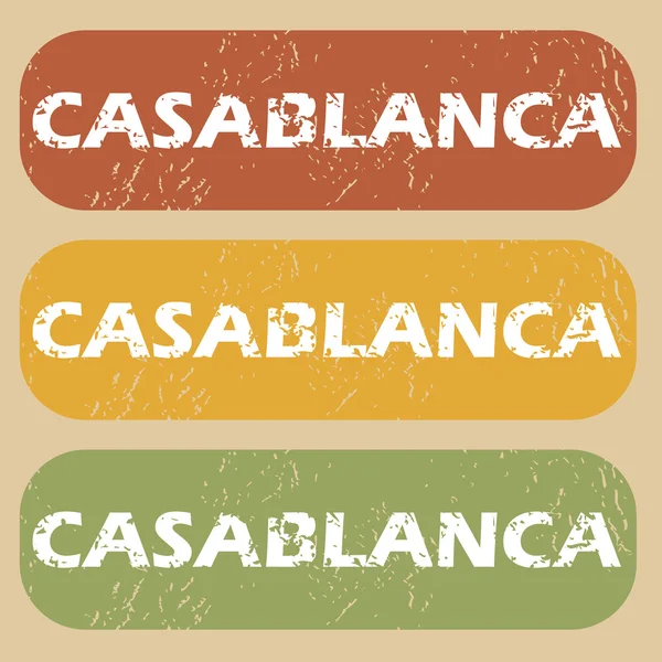 Vintage Casablanca timbro set — Vettoriale Stock